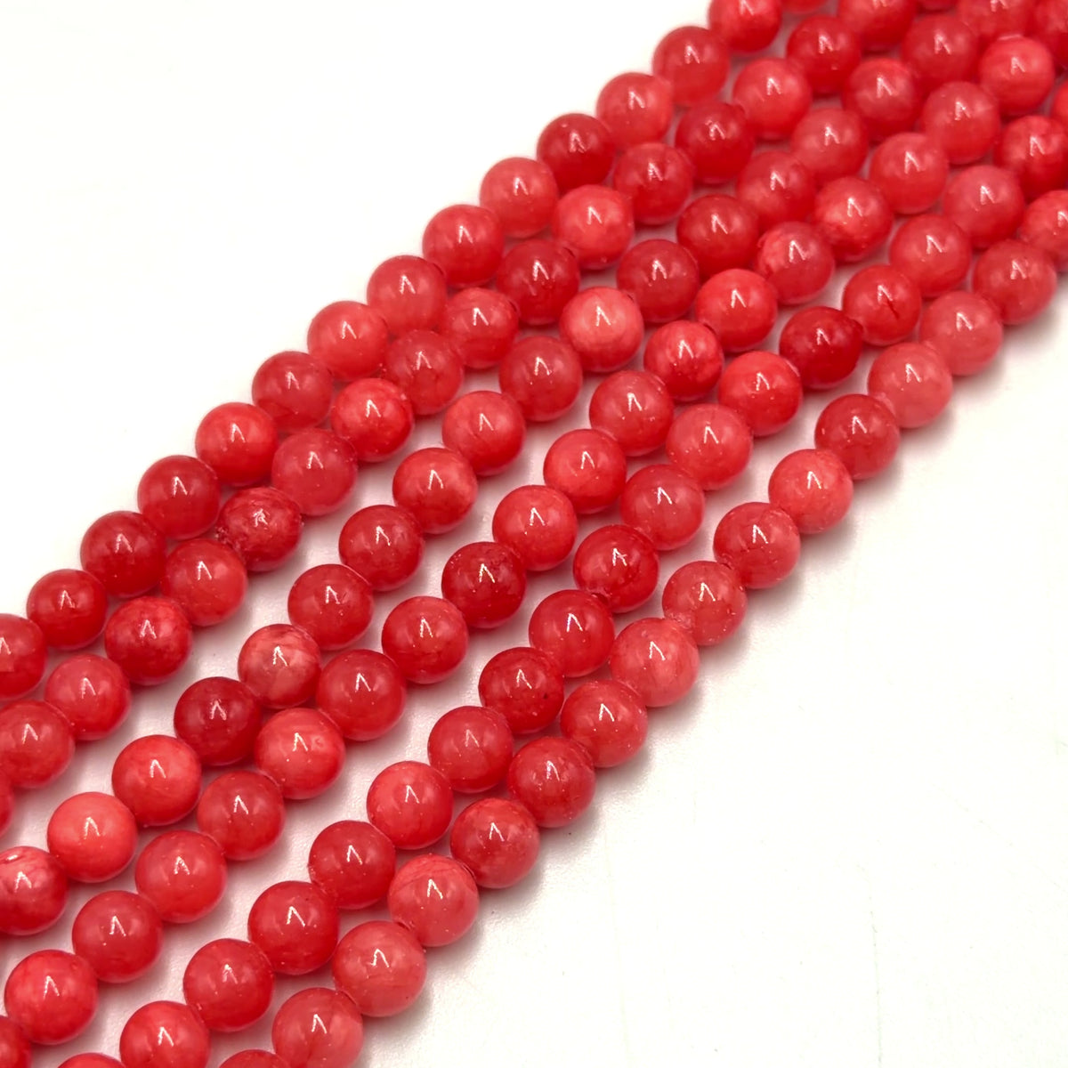 Jade Perler - Orange/Rød (6mm)