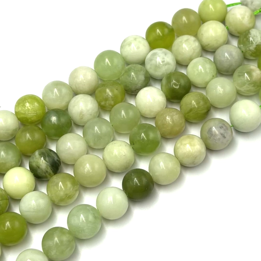 New Jade Perlen – Grün, Rund (12mm)