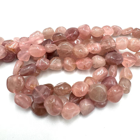 Purple Rose Kvarts Nuggets, (8 - 10mm) - Uniq Perler - 115366