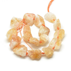 Raw Citrine Beads - (10 - 27mm) - Uniq Perler - 112898