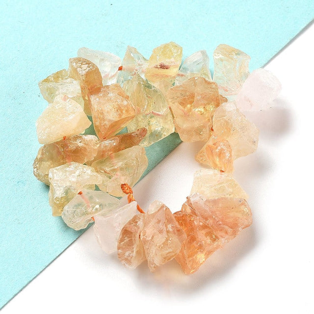 Rå Citrin Perler - (9 - 17mm) - Uniq Perler - 112465