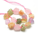 Rå Flerfarvet Kvarts Perler, (10 - 27mm) - Uniq Perler - 113922