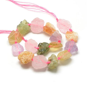 Raw Multicolored Quartz Beads, (10 - 27mm) - Uniq Perler - 113922