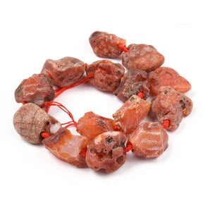 Raw Carnelian Beads (15 - 29mm) 1 Pc - Uniq Perler - 113235