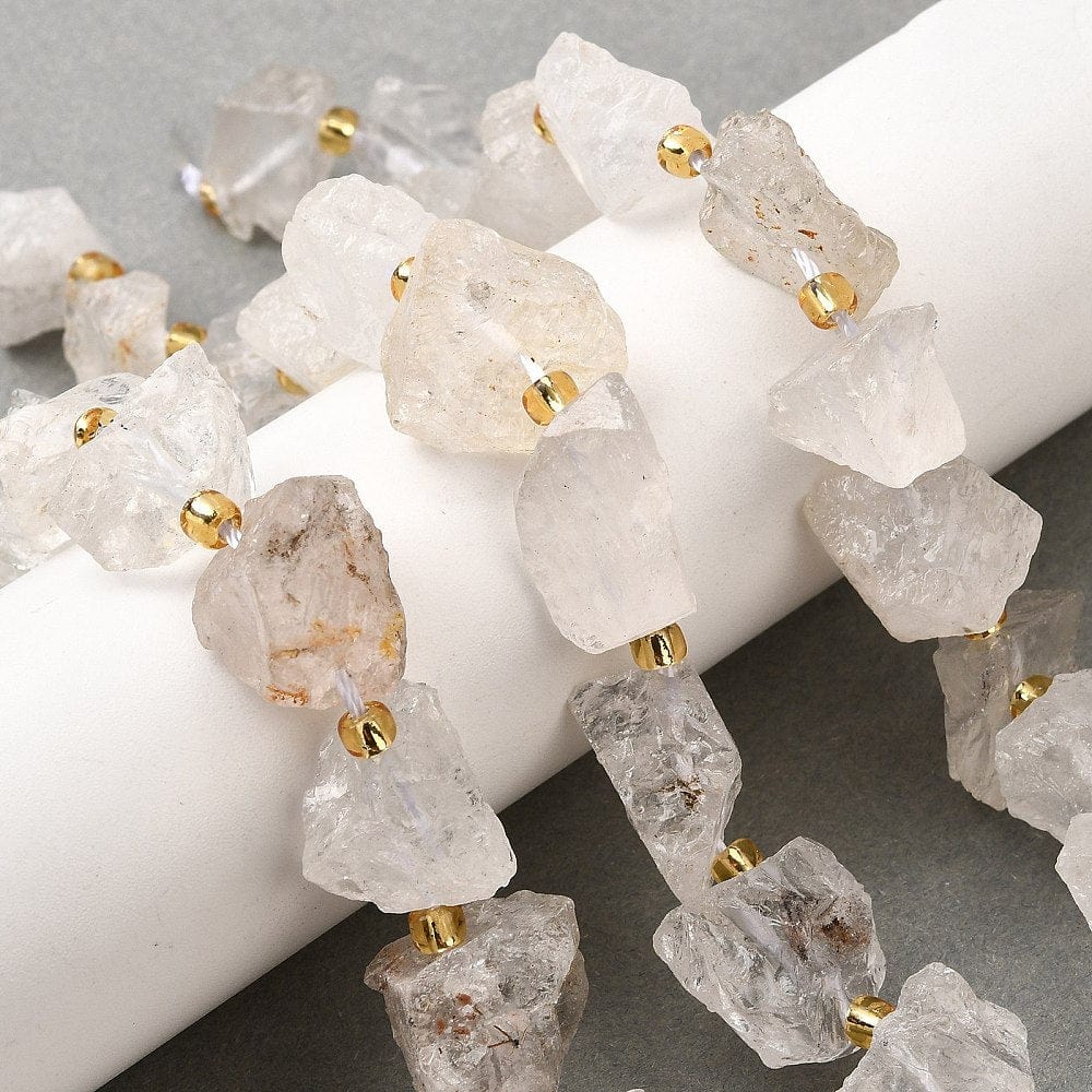 Rå Kvarts Nuggets - Klar (9 - 16mm) - Uniq Perler - 428618