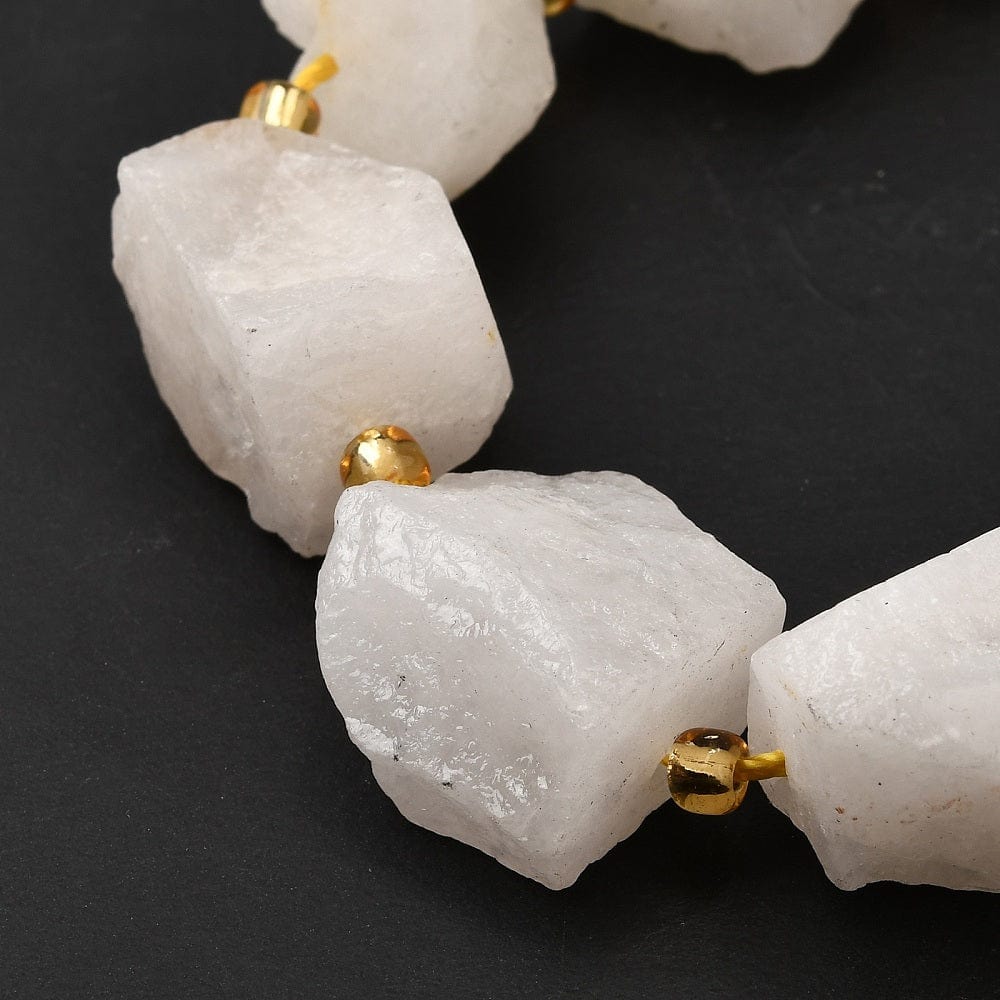 Rå White Jade – Hvid, Nuggets (10 - 28mm) - Uniq Perler - 76918568567812898005799284