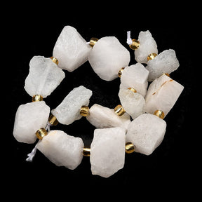 Raw White Jade – White, Nuggets (7 - 16mm) - Uniq Perler - 566777