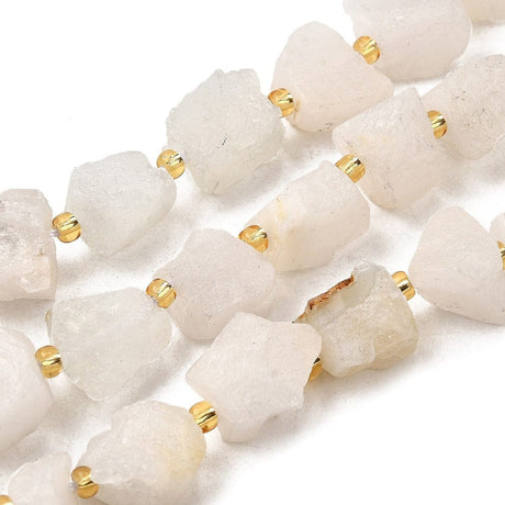 Rå White Jade – Hvid, Nuggets (7 - 16mm) - Uniq Perler - 566777