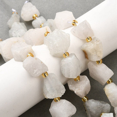 Rå White Jade – Hvid, Nuggets (7 - 16mm) - Uniq Perler - 566777