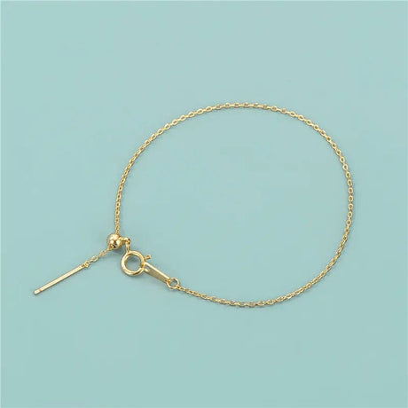 Regulerbar Armbånd, Forgyldt Sterling Sølv, 18cm - Uniq Perler - 12234