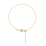 Regulerbar Armbånd, Forgyldt Sterling Sølv, 18cm - Uniq Perler - 12234