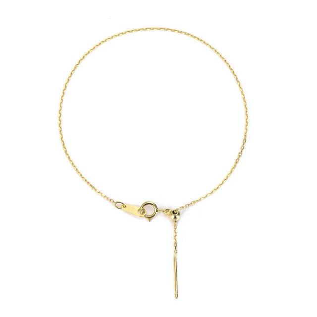 Regulerbar Armbånd, Forgyldt Sterling Sølv, 18cm - Uniq Perler - 12234