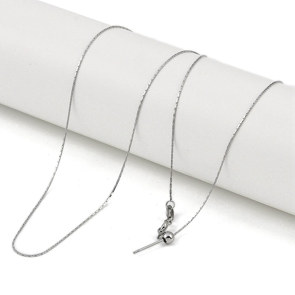 Regulerbar Coreana Halskæde – Stål (50cm) - Uniq Perler - 115095