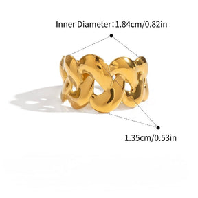 Verstellbarer Fingerring – 18K Vergoldet Stahl (18,4 mm) - Uniq Perler - 