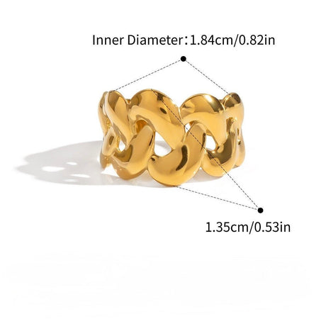 Regulerbar Fingerring – 18K Forgyldt Stål (18.4mm) - Uniq Perler - 
