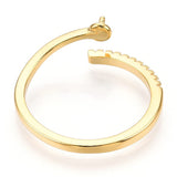 Regulerbar Fingerring Til Topboret/Anboret Perle Af Forgyldt Sterling Sølv - Uniq Perler - 211681