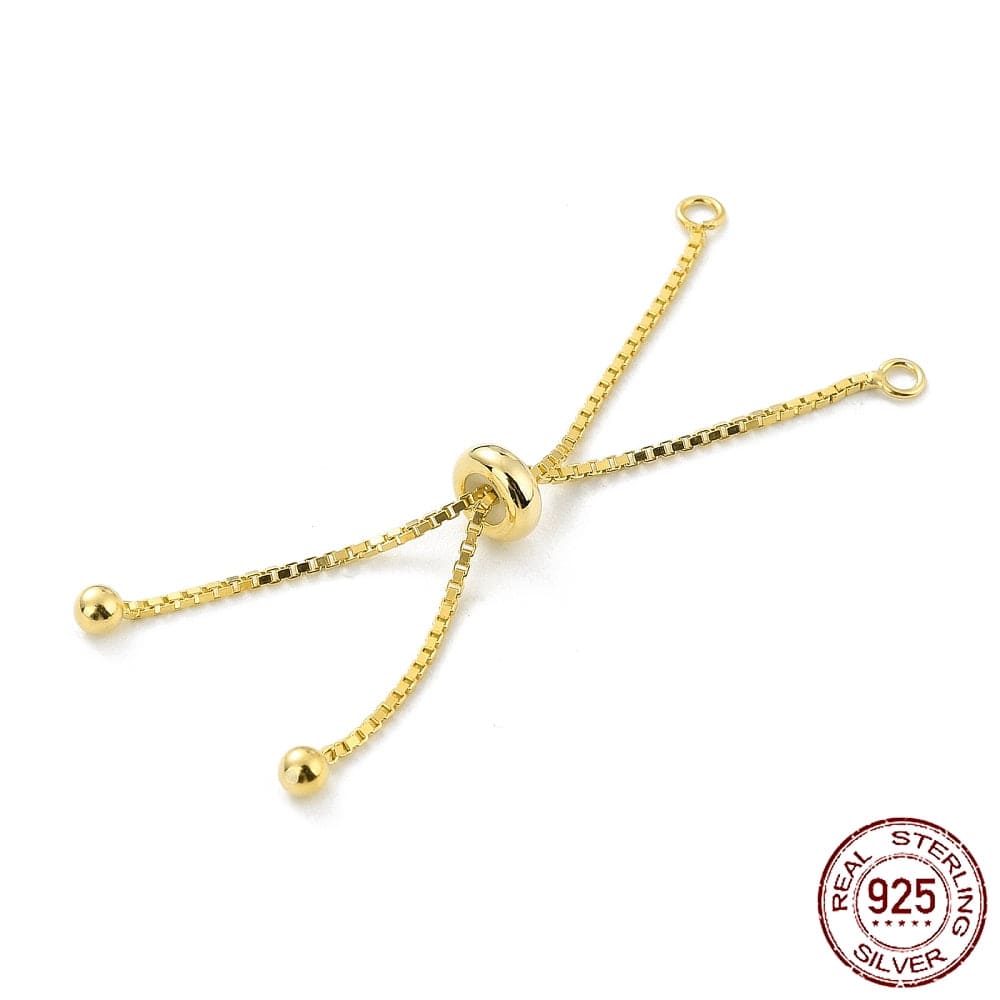 Regulerbar Mellemled/Links, forgyldt sterling sølv, (106 mm) - Uniq Perler - 113616