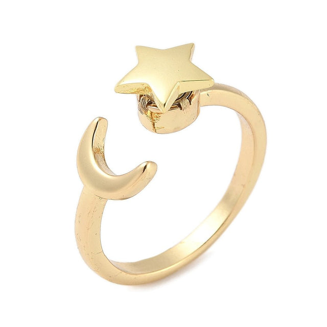 Regulerbar Ring (Anti Stress) – 18K Forgyldt Messing - Uniq Perler - 126230