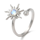 Regulerbar Ring (Anti Stress) – Platinbelagt Messing - Uniq Perler - 126237