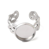 Regulerbar Ring Med Indfatning – Stål (13,5mm, Indfatning 12mm) - Uniq Perler - 123068