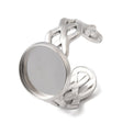 Regulerbar Ring Med Indfatning – Stål (13,5mm, Indfatning 12mm) - Uniq Perler - 123068