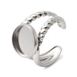 Regulerbar Ring Med Indfatning – Stål (14mm, Skål 12mm) - Uniq Perler - 122861