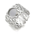 Regulerbar Ring Med Rundt Fatning – Stål (13-18mm) - Uniq Perler - 124596