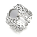 Regulerbar Ring Med Rundt Fatning – Stål (13-18mm) - Uniq Perler - 124596