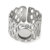 Regulerbar Ring Med Rundt Fatning – Stål (13-18mm) - Uniq Perler - 124596