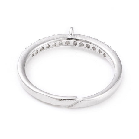 Regulerbar Ring Med Zirkonia Til Dine Egne Vedhæng - Uniq Perler - 113987