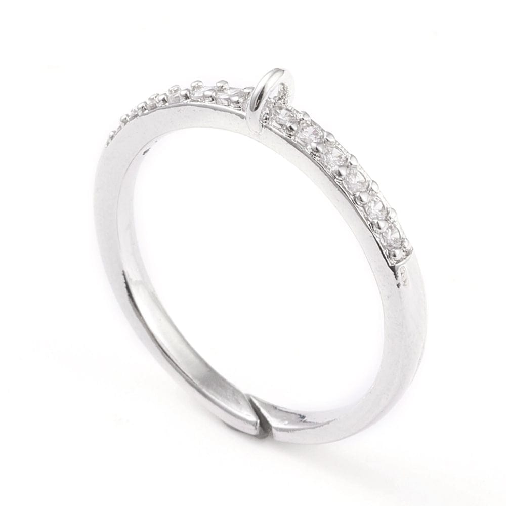 Regulerbar Ring Med Zirkonia Til Dine Egne Vedhæng - Uniq Perler - 113987