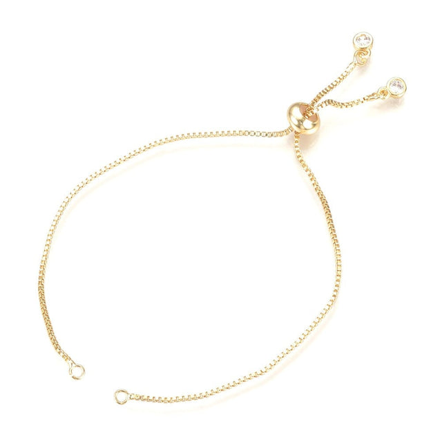 Regulerbar Slider Armbånd - 18K Langtidsholdbar Forgyldt (118mm) - Uniq Perler - 673849