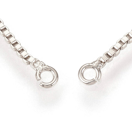 Regulerbar Slider armbånd/Boxkæde Til Mellemled, Platinfarvet Messing Med Zirkonia, (115 - 120mm) - Uniq Perler - 368847