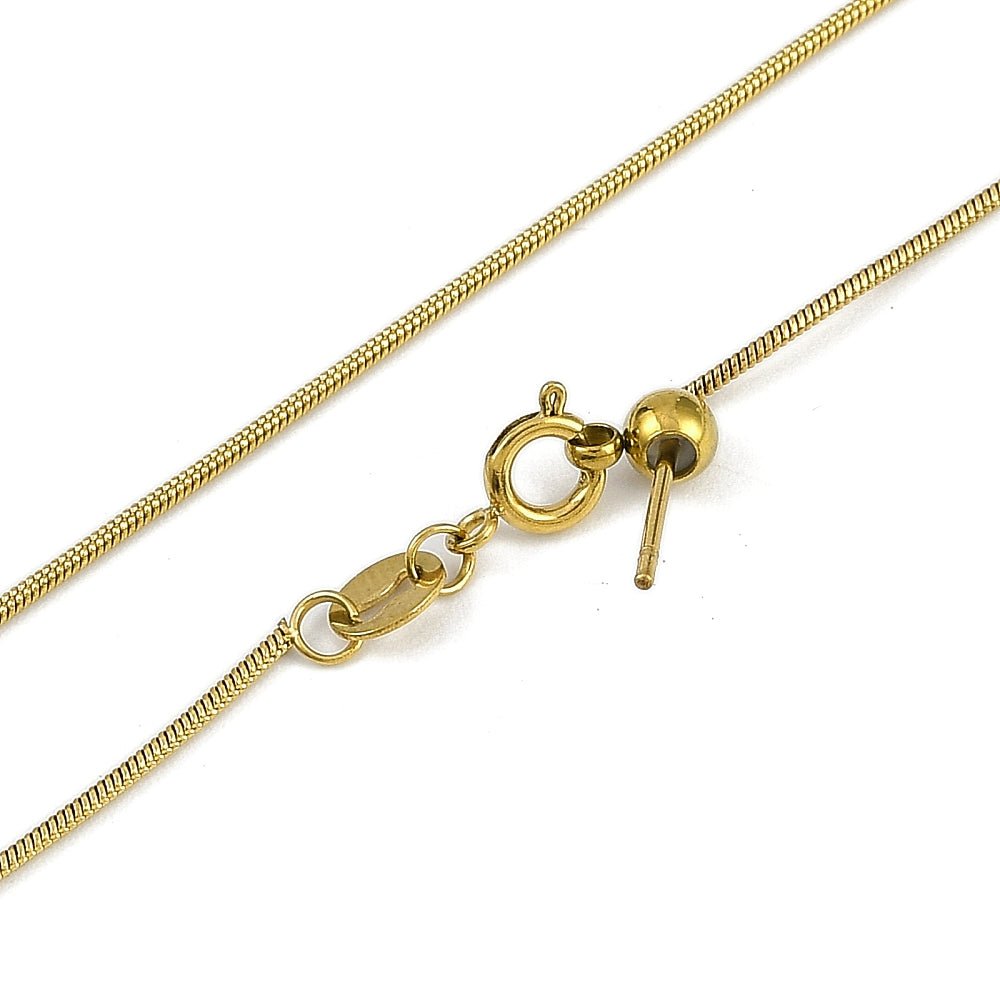 Regulerbar Snake Halskæde – Vandfast Forgyldt Stål (50cm) - Uniq Perler - 116418