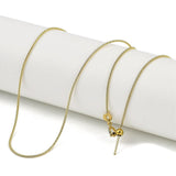 Regulerbar Snake Halskæde – Vandfast Forgyldt Stål (50cm) - Uniq Perler - 116418