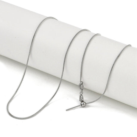 Regulerbar Snake Halskæde – Vandfast Stål (50cm) - Uniq Perler - 116419