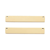 Rektangulær Mellemled - 18K Forgyldt Stål (39x8x1.8mm) 2 stk - Uniq Perler - 