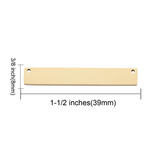 Rektangulær Mellemled - 18K Forgyldt Stål (39x8x1.8mm) 2 stk - Uniq Perler - 