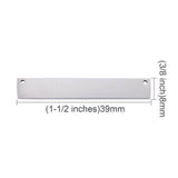 Rektangulær Mellemled - Stål (39x8x1.8mm) 2 stk - Uniq Perler - 