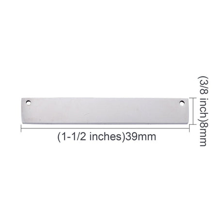 Rektangulær Mellemled - Stål (39x8x1.8mm) 2 stk - Uniq Perler - 
