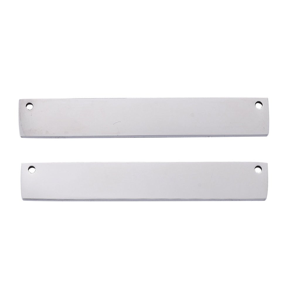 Rektangulær Mellemled - Stål (39x8x1.8mm) 2 stk - Uniq Perler - 