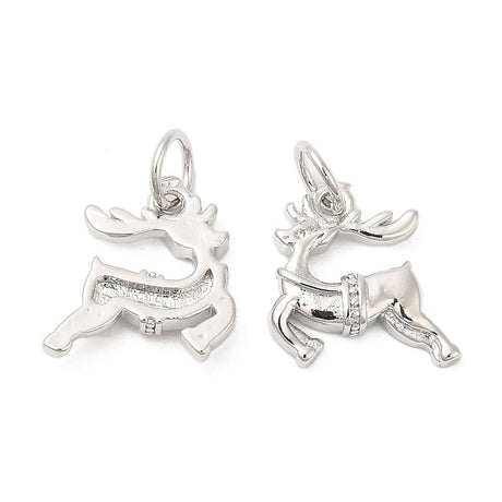 Rensdyr Vedhæng - Platinbelagt (16.5x11mm) 2 stk - Uniq Perler - 