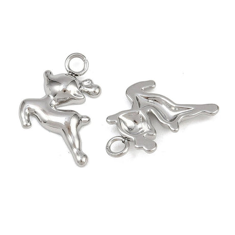 Rensdyr Vedhæng - Stål (12.5x11.5x2.5mm) 2 stk - Uniq Perler - 