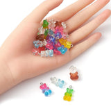 Resin Bamse Vedhæng I Assorteret Farver, 21x11x7mm, 45 stk. - Uniq Perler - 562993