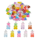Resin Bamse Vedhæng I Assorteret Farver, 21x11x7mm, 45 stk. - Uniq Perler - 562993