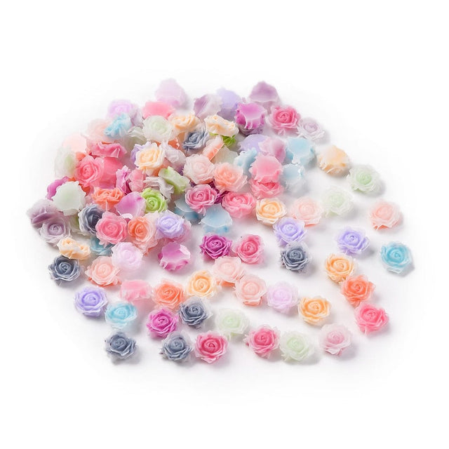 Resin Blomster Cabochons – Farve Mix (9x4,5mm) 20 Stk - Uniq Perler - 113937