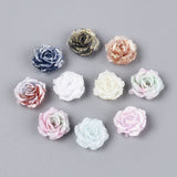 Resin Cabochoner – Blomstermotiv Med Glitter, Farve Mix (9~10x4~5mm) 20 stk. - Uniq Perler - 118883