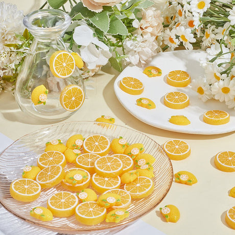 Resin Cabochoner – Citron Mix (50 stk.) - Uniq Perler - 122151