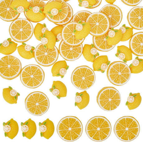 Resin Cabochoner – Citron Mix (50 stk.) - Uniq Perler - 122151