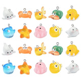 Resin Havdyr Vedhæng, Farve Mix, (20 stk.) - Uniq Perler - 114833